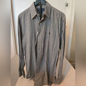 Polo Ralph Lauren "Yarmouth" Oxford Long Sleeve Men’s Dress Shirt Grey 16 34/35